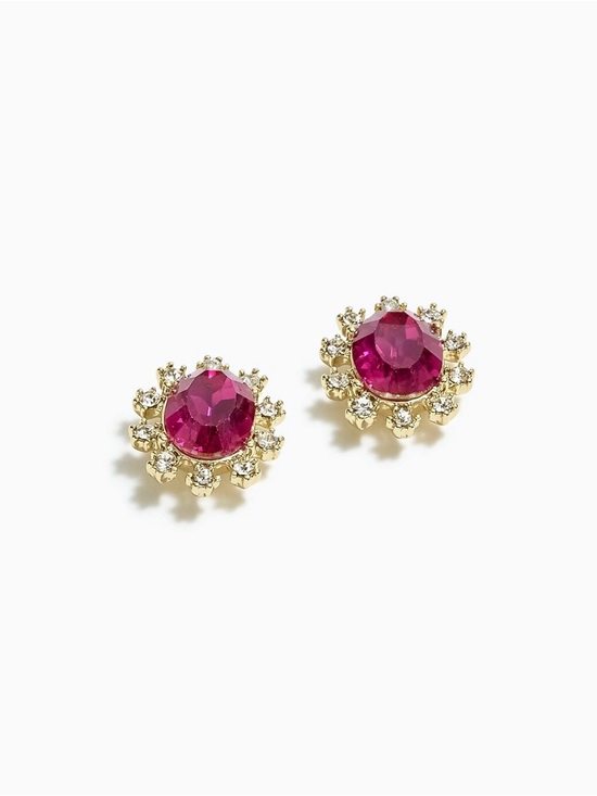 J. Crew Jewelry - J. Crew Gold-Tone Ruby Red Crystal Stud Earrings
